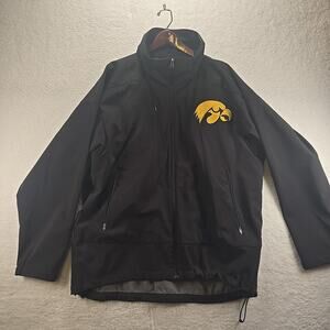 Tri-Mountain University of Iowa Hawkeyes Black Zip up Jacket Mens XL